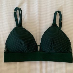 Lively Stripe Mesh Bralette Medium (in emerald green)